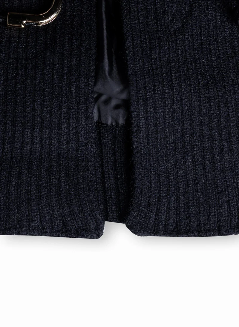 Shapes BLACK KNIT COLLAR TOGGLE PUFFER for Women | Best Price UAE