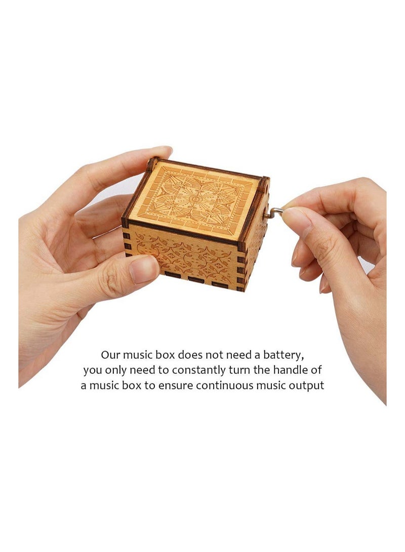 SYOSI You are My Sunshine Wood Music Box Laser Engraved Vintage Wooden Hand Crank Giftsfor Wife Daughter Son for Birthday Anniversary Wedding Valentine Mother’s Day - Image 3