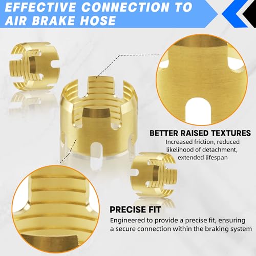 Dazakoot Brass DOT Air Brake Hose End Fitting Sleeve Tube Dazakoot Sleeve Tube for Hose End Connector 12 Air Brake Hose End Fitting Repair Tube Pack of 10 - Image 5