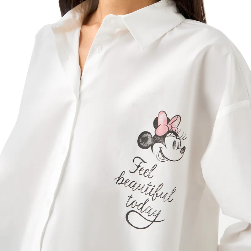 SP Characters Minnie Mouse Print Oversized Shirt