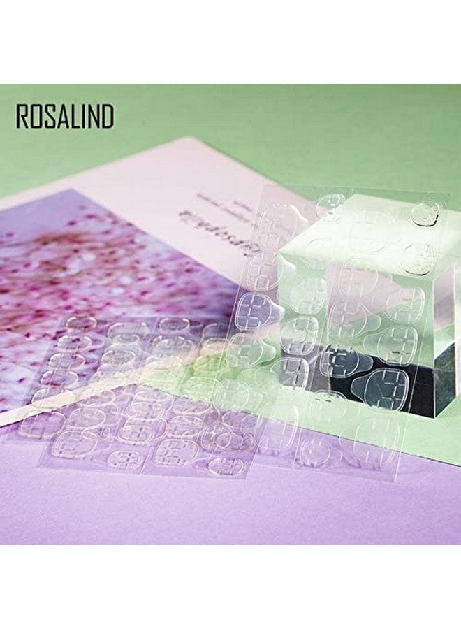 Rosalind ROSALIND 24 Stickers per sheet Nail Tools False Nail Stickers Super Thin Super Sticky Double-side Nail Glue Sticker False Nail Glue Jelly Gel Tape Adhesive Tabs Nail Glue (Pack of 2 Sheet - 48 Stickers) - Image 3