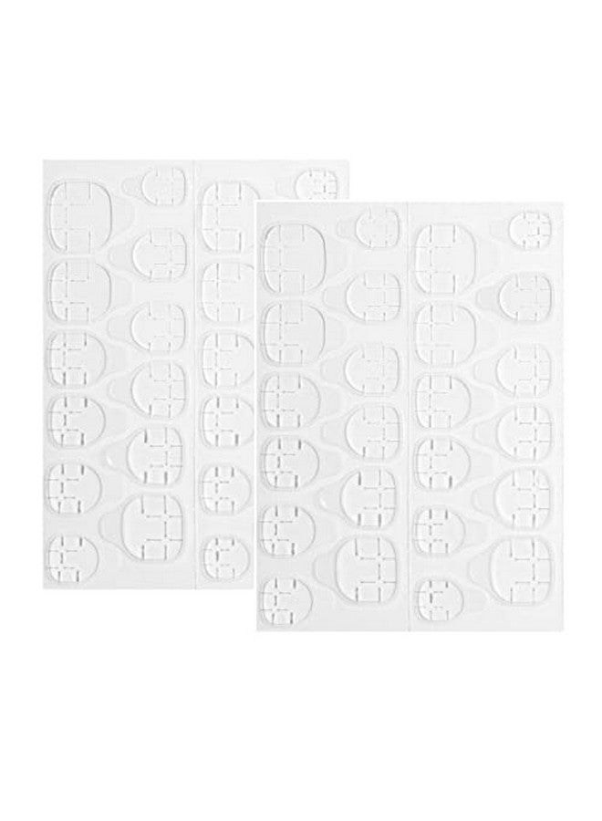 Rosalind ROSALIND 24 Stickers per sheet Nail Tools False Nail Stickers Super Thin Super Sticky Double-side Nail Glue Sticker False Nail Glue Jelly Gel Tape Adhesive Tabs Nail Glue (Pack of 2 Sheet - 48 Stickers) - Image 1