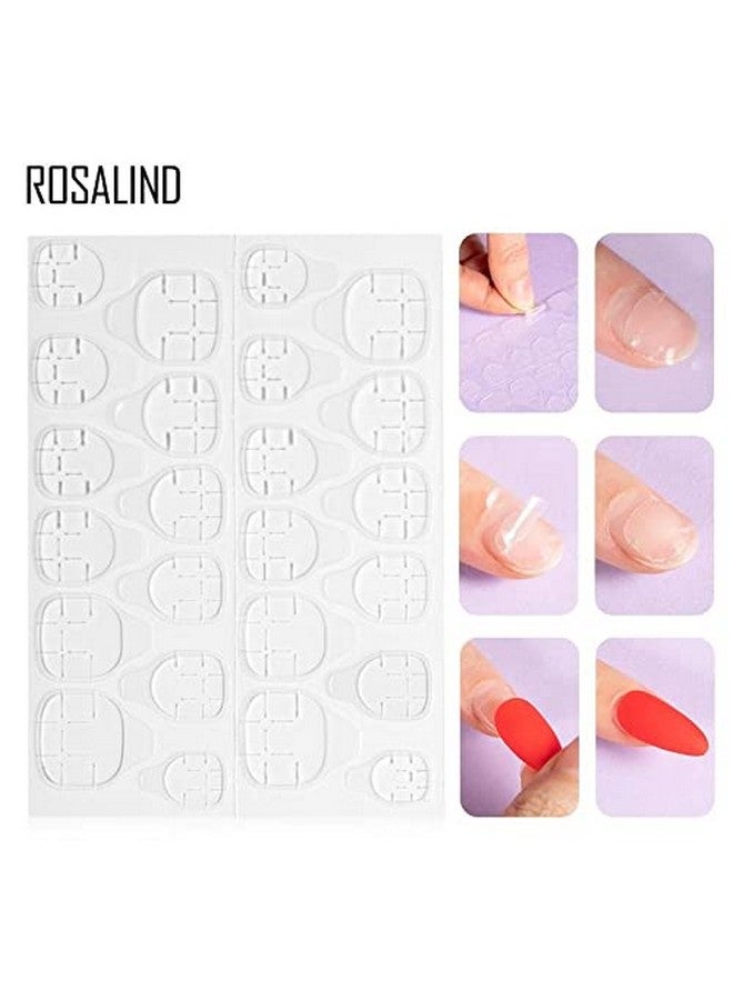 Rosalind ROSALIND 24 Stickers per sheet Nail Tools False Nail Stickers Super Thin Super Sticky Double-side Nail Glue Sticker False Nail Glue Jelly Gel Tape Adhesive Tabs Nail Glue (Pack of 2 Sheet - 48 Stickers) - Image 2