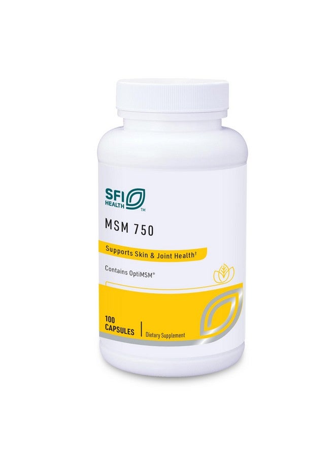 Klaire Labs Klaire Labs MSM 750 - Clinically Tested to Support Joint Comfort & Structure, Methylsulfonylmethane as OptiMSM (100 Capsules) - Image 1