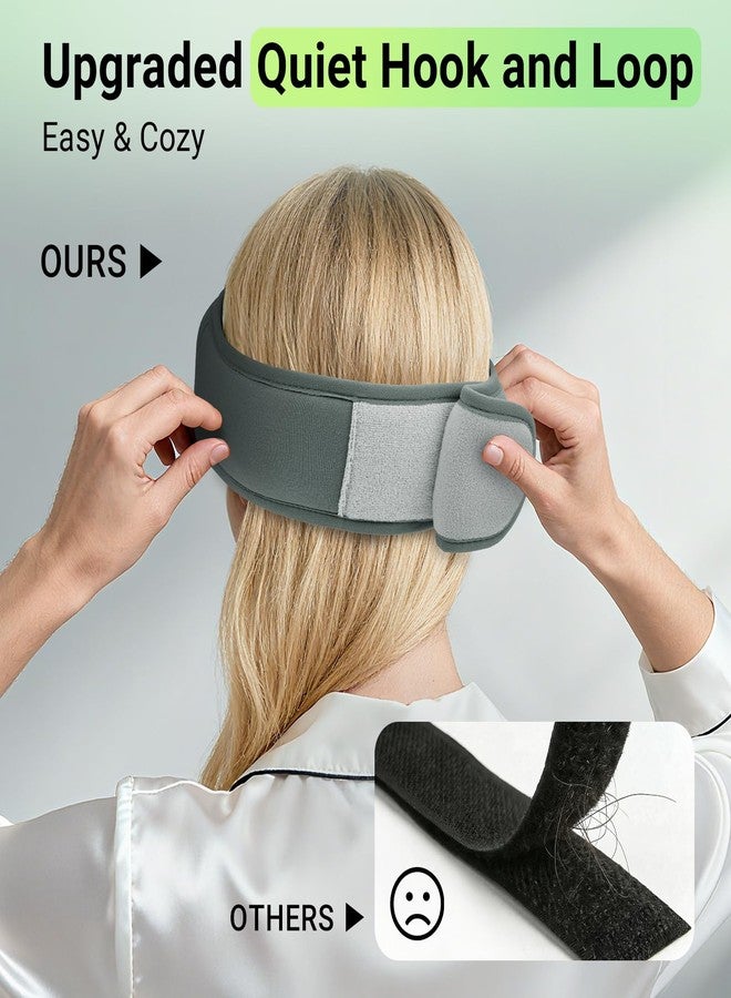 BeMyLady 3D Bamboo Cotton Sleep Mask with Bluetooth 5.4 Headphone, Music Wireless Bluetooth Blackout Eye Mask for Side Sleepers, Earphones HD Speaker Microphone for Travel, Gifts for Women Men, Grey - Image 4
