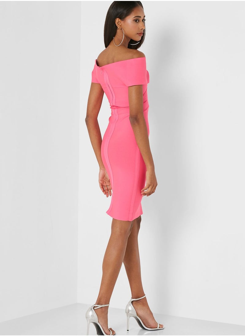 boohoo Bardot Knitted Dress  - Image 2