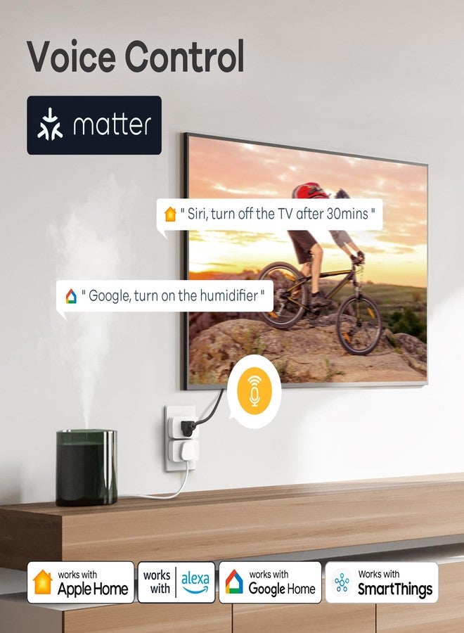 Linkind Matter Smart Plug, Work with Apple Home, Siri, Alexa, Google, SmartThings, Smart Outlet 15A/1800W Max, Smart Home Automation, APP Remote Control,Timer&Schedule, 2.4G Wi-Fi Only, 4 Pack - Image 4