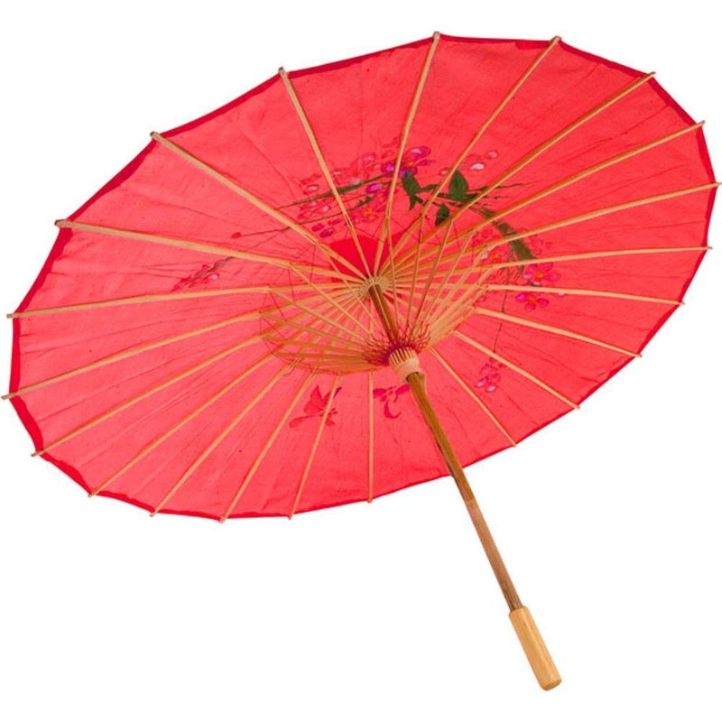 JapanBargain 2161 32 Chinese Parasol Japanese Wagasa Sun Shade Umbrella Beach Umbrella for Cosplay Photography Dancing Wedding Party and Home Decoration Red Color Pack of 6