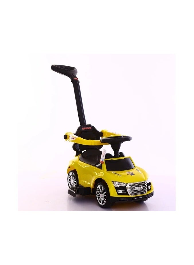 Generic - The Audi sled for children contains music and LED lighting and can be controlled 360 degrees for easy movement. Children's slide 3 in 1 for indoor and outdoor use (yellow) - Image 1