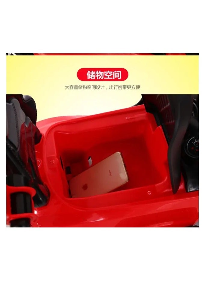 Generic - The Audi sled for children contains music and LED lighting and can be controlled 360 degrees for easy movement. Children's slide 3 in 1 for indoor and outdoor use (yellow) - Image 1