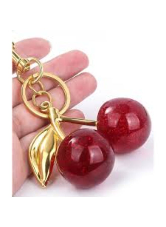 Keyring, keychain, and handbag charm with a cherry design - Image 3