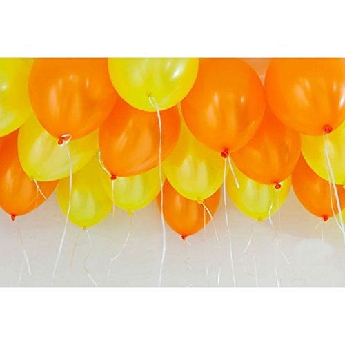 TOYXE® 40047 Toy Balloon Premium Latex Metallic HD - Orange & Yellow (Pack of 50) - Image 5