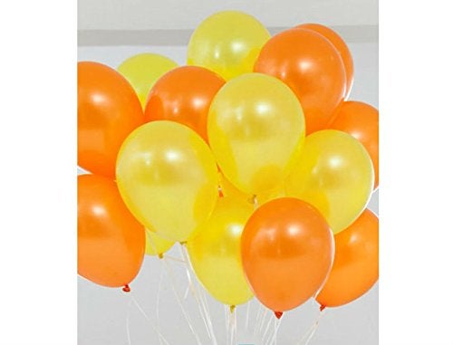 TOYXE® 40047 Toy Balloon Premium Latex Metallic HD - Orange & Yellow (Pack of 50) - Image 4