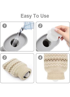 HY 320ml Hot Water Bottle with Knited Cover, Mini Hot Water Bag for Pain Relief, Waist, Back, Neck, Shoulders, Small Leak Proof Hot Water Bottle with Removable Cover for Women, Kids, Best Gifts  - Image 2