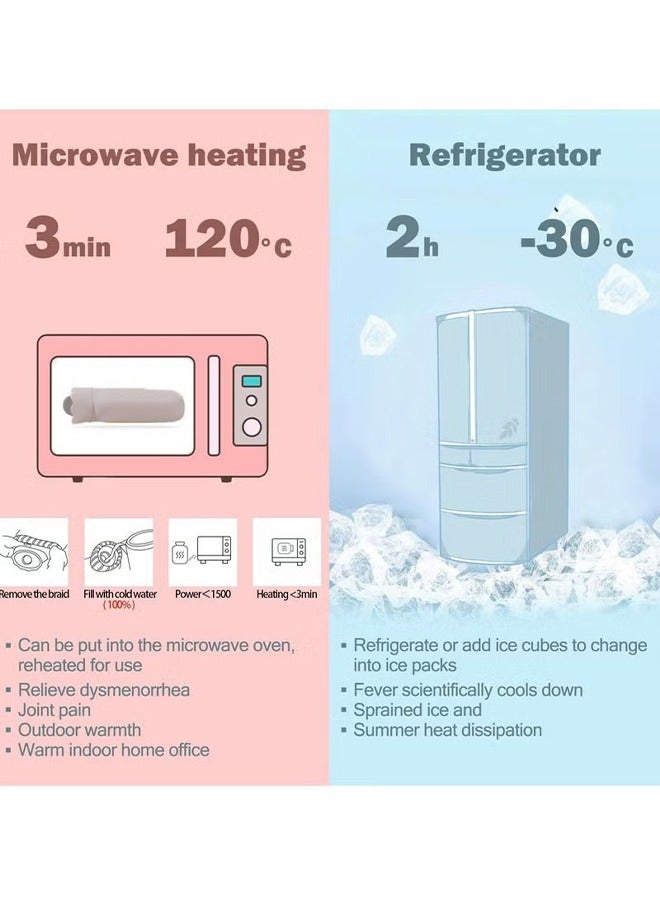 HY 320ml Hot Water Bottle with Knited Cover, Mini Hot Water Bag for Pain Relief, Waist, Back, Neck, Shoulders, Small Leak Proof Hot Water Bottle with Removable Cover for Women, Kids, Best Gifts  - Image 4