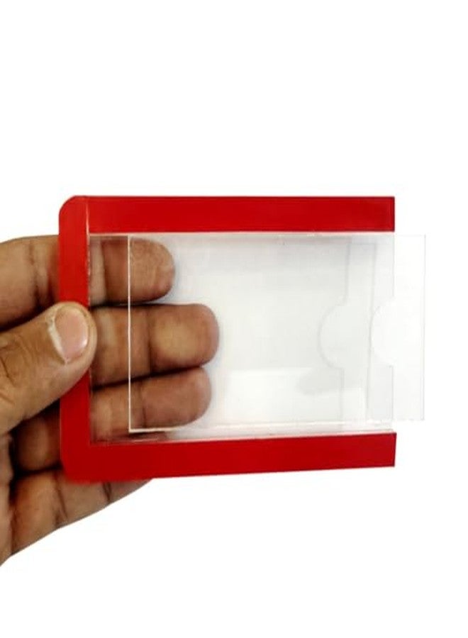 AutoRio Transparent Double-Sided Card Holder ID & Name Tag Sleeve, Durable & Lightweight Card Holder Pack of 1 - Image 3