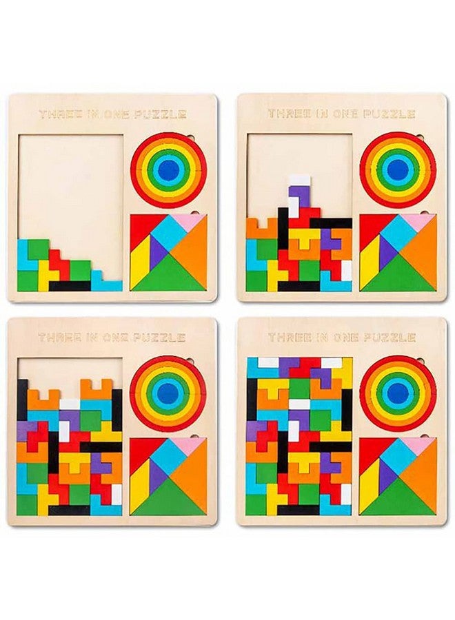 Tarev Wooden Blocks Puzzles, 3-in-1 Russian Blocks, Octagon Puzzle, Tangrams Puzzles, Brain Teasers Toy Logic Game, Montessori STEM Educational Toys Present for Kids and Adults - Image 3
