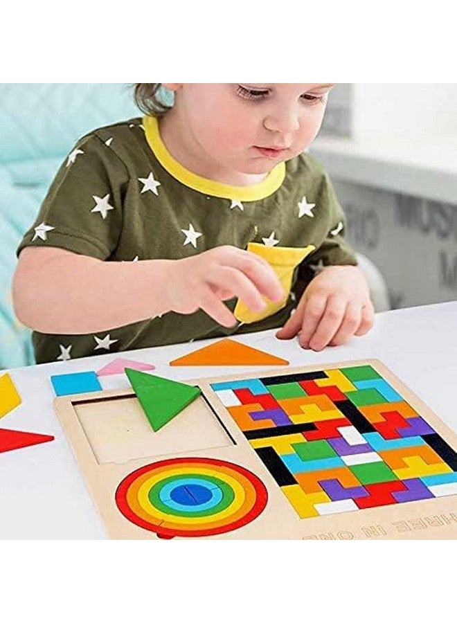 Tarev Wooden Blocks Puzzles, 3-in-1 Russian Blocks, Octagon Puzzle, Tangrams Puzzles, Brain Teasers Toy Logic Game, Montessori STEM Educational Toys Present for Kids and Adults - Image 5