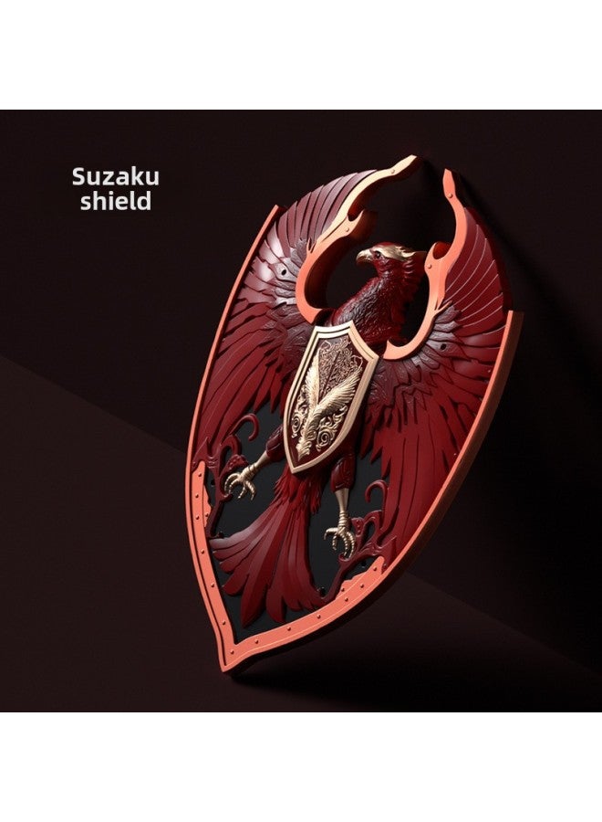 Toy Sword Simulation Vermilion Sword Shield Children's Toy Sword Soft Rubber Material PU Sword Set Sword Toy-Color:Rosefinch Shield  - Image 1