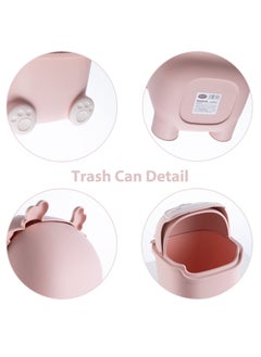 Y&D SYOSI Plastic Flip Trash can Animal Shape Cans, Creative Cute Desktop with lid for Bedroom Bathroom Living Room Office (Pink)  - Image 5