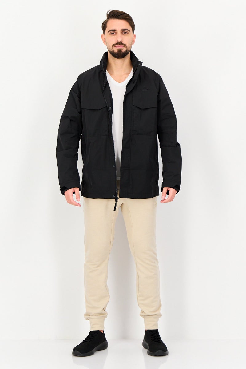 Nike جاكيت واقي من الرياح بأكمام طويلة للرجال، أسود - Image 2