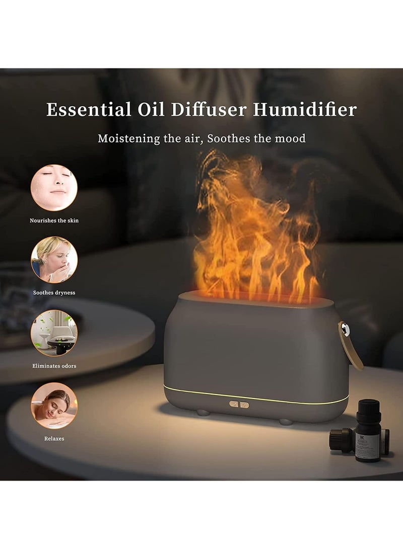 عام موزع الزيوت هذا يعمل بتقنية البخار البارد ويمثل مصباح اللهب المحاكاة بفعالية. يستخدم للعلاج بالروائح والترطيب، سعة 180 مليلتر، مع حماية ضد التشغيل بدون ماء. - Image 2