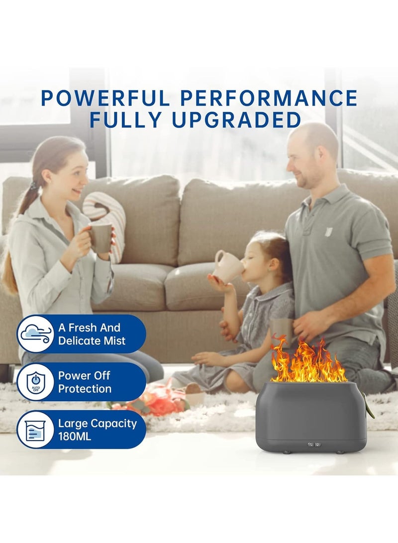 عام موزع الزيوت هذا يعمل بتقنية البخار البارد ويمثل مصباح اللهب المحاكاة بفعالية. يستخدم للعلاج بالروائح والترطيب، سعة 180 مليلتر، مع حماية ضد التشغيل بدون ماء. - Image 5