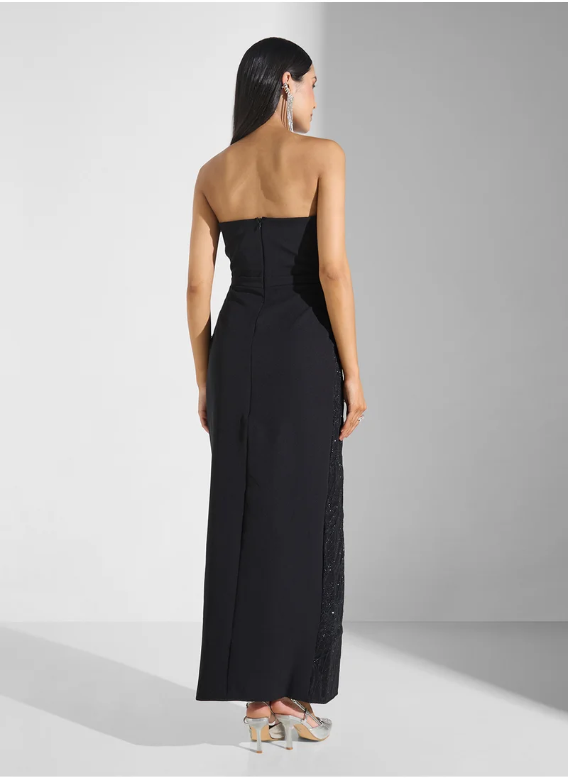 Namshi x Bandeau Shimmer Dress