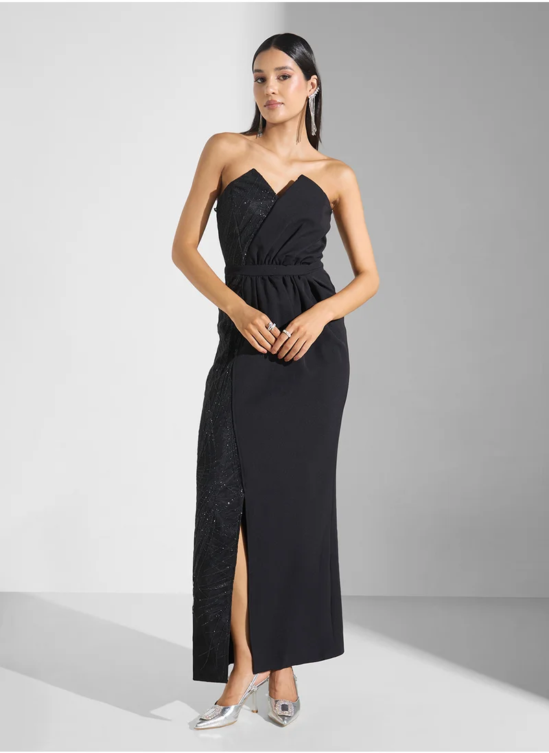 Namshi x Bandeau Shimmer Dress