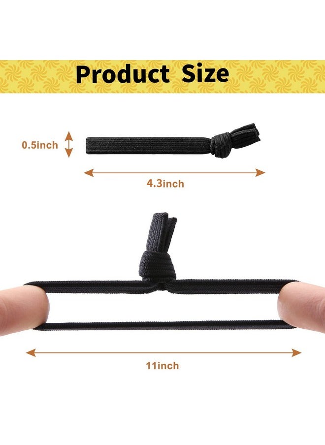 SYGY - Hair Ties For Men 12Pcs Black Hair Ties Knotted Hair Bands Mens Hair Ties For Long Curly Thick Hair Elastic Flat Man Bun Hair Tie No Damage Ponytail Holders Strong Holder Hair Ties For Guys - Image 1