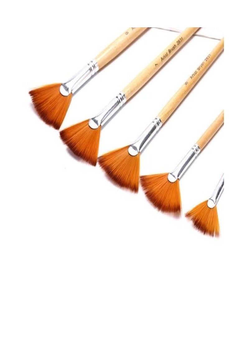 مجموعة فرش الطلاء سمارت 5 فرشة لأطقم طلاء مائي بزيت الأكريليك بألوان مائية من النايلون - Image 2