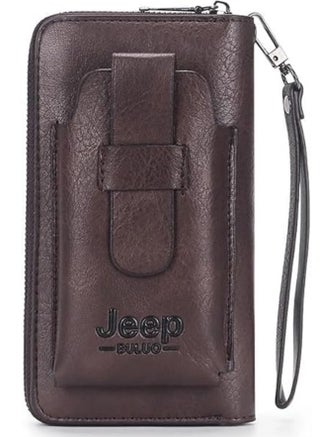 "Stylish and modern hand pocket wallet made of premium faux leather with fine detailing and a spacious compartment for organizing items with ease and elegance with a mobile phone case - brown" - pzsku/Z700C990A9E4AA00E7D4EZ/45/1748120738/decbd406-e517-4ff5-8f17-3edae3e19280