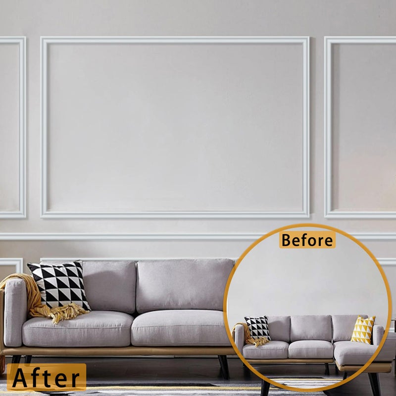 Hungbak 240"L x 0.9"W Peel and Stick Chair Rail Panel Molding, Pre-Primed Trim for Home Decoration & Wall Protection - Image 4