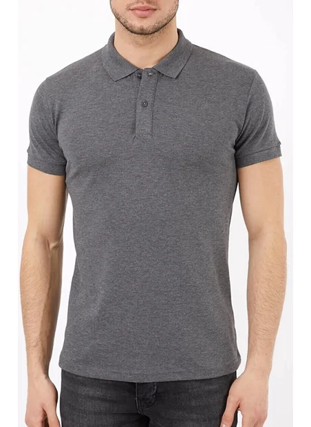 بيليفانتي كولكشن Men's Polo Neck T-Shirt Smoked