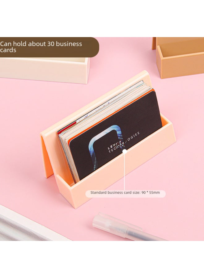 هيلبس صندوق بطاقات العمل الأنيق، علبة بطاقات مكتبية صغيرة، حامل بطاقات بسيط وعصري، صندوق تخزين البطاقات، أدوات مكتبية - Image 2