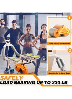 AB Roller Automatic Rebound 2 In 1 Healthy Abdominal Wheel Abs Workout Roller | Double Wheel Full Body Exercise Roller with Foam Handles-Multicolor - pzsku/Z700CC9787F29FB6DFE8BZ/45/_/1722016610/110cc05d-ddfa-4323-8bf5-16f47e43ec83