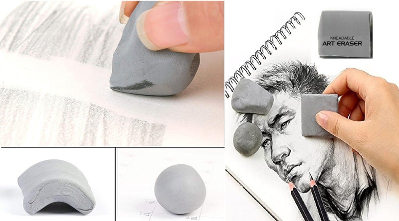 ChiggiWiggi Art Foundation Blending Brush with 6 Pcs Blending Paper Stumps, 1 Pcs Kneadable Eraser - Image 5