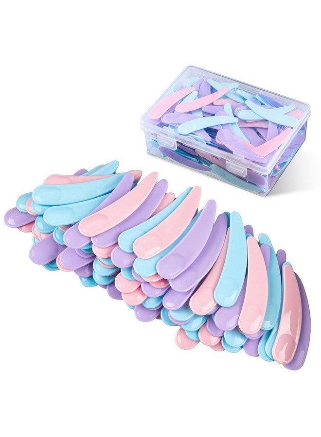 TUZAZO 200pcs Mini Spatula for Cosmetics, Bulk Disposable Makeup Spatulas Mini Plastic Makeup Scoop Spatulas for Cosmetic Mixing and Sampling (Multi Colored with Storage Box) - Image 1