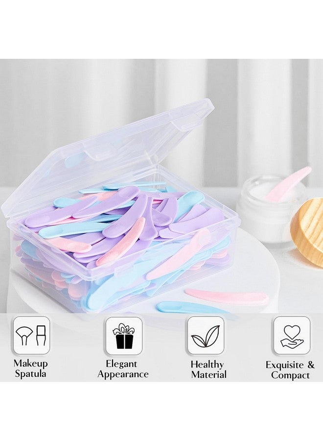 TUZAZO 200pcs Mini Spatula for Cosmetics, Bulk Disposable Makeup Spatulas Mini Plastic Makeup Scoop Spatulas for Cosmetic Mixing and Sampling (Multi Colored with Storage Box) - Image 3