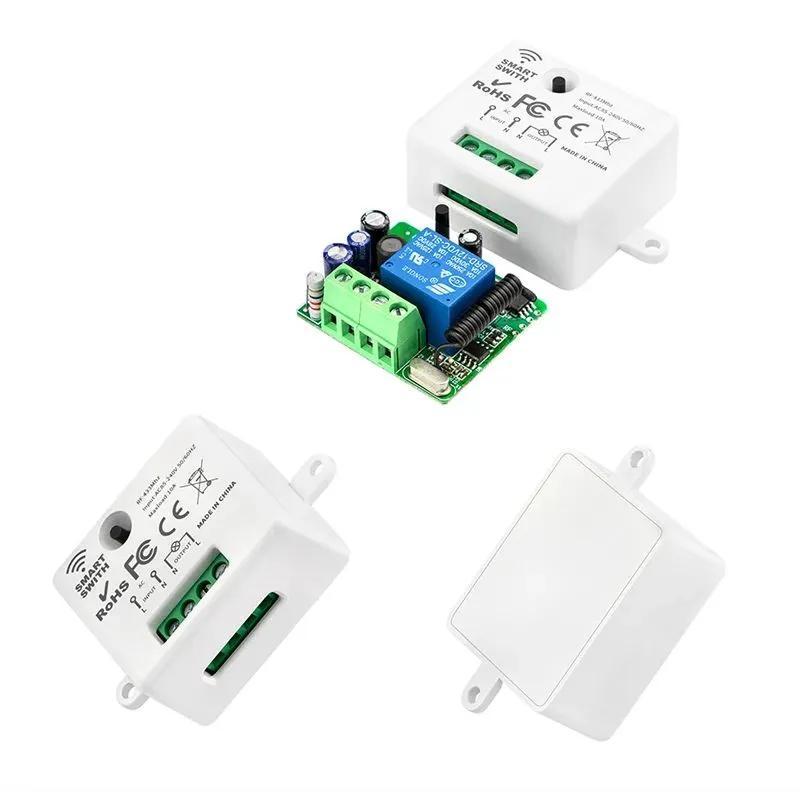 Smart Switch: White Plastic 2-Pack, Wireless 433MHz Remote Control, 50M Range - Toggle Mode, 10A Max Current, Memory Function, Light Switch for Home Electrical Appliance & Lighting Control - Image 3