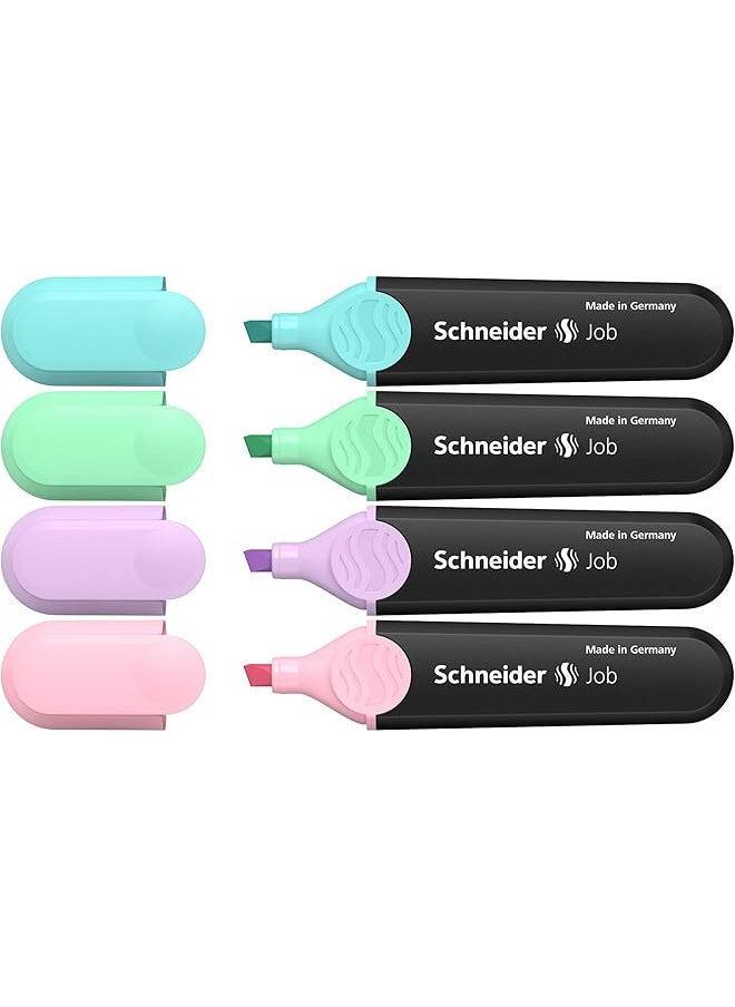 Schneider - Job 150 Pastel Highlighter Pens Turquoise Mint Lilac And Rose Pack Of 4 - Image 1