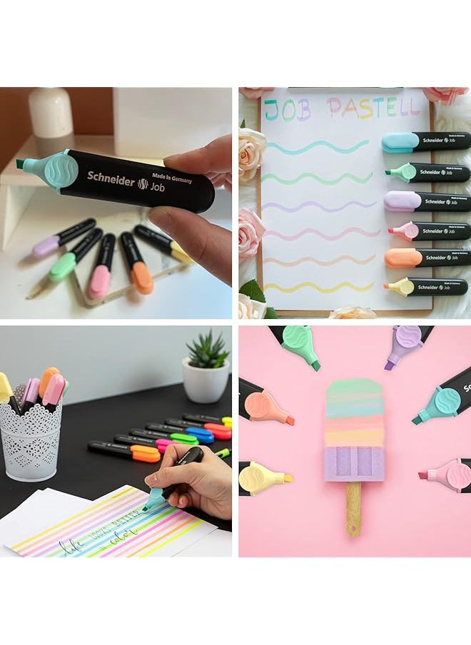 Schneider - Job 150 Pastel Highlighter Pens Turquoise Mint Lilac And Rose Pack Of 4 - Image 1