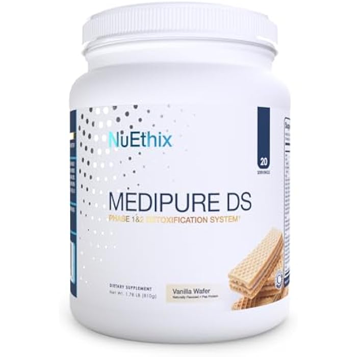 NuEthix Formulations Medipure DS with Pea Protein Phase 1 & 2 Detoxification System, Supplement to Help Support The Body’s Natural Detoxification Process, Vanilla Wafer (Non-Caffeinated), 20 Servings - Image 1