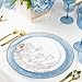 PLASTICPRO 32 Pack Elegant Disposable Plastic Plates Combo Set Includes 16 Dinner Plates and 16 Salad Plates Heavy Duty Fancy Party Plates White Gold Tulip Design - Image 4