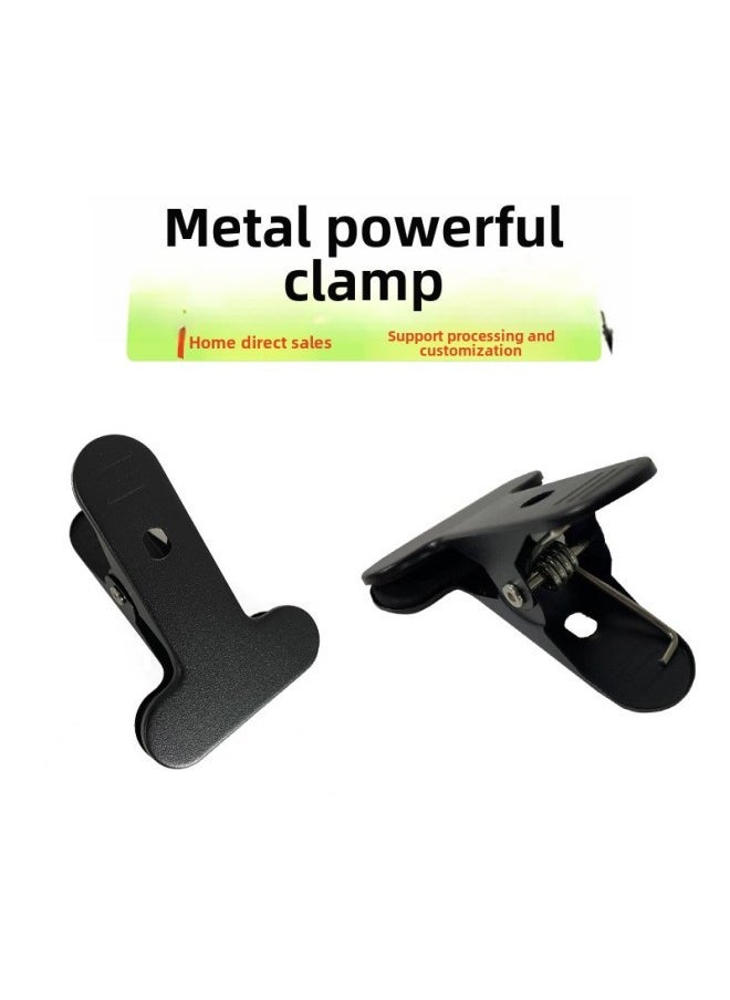 Metal Clip Fixing Clip Hardware Powder Spraying Desktop Small Table Lamp Fixing Clip Direct Broadcast Light Plant Lamp Base-Color:lemon Yellow - Image 2