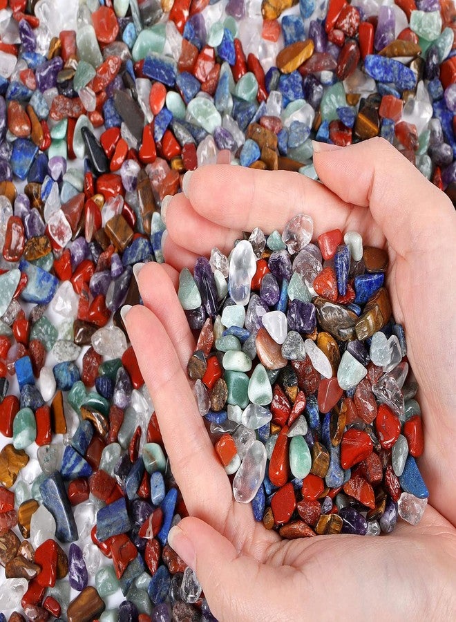 LAIDANLA 1lb 7 Chakra Crystal Aquarium Gravel Polished Tumbled Stones Irregular Shaped Crystal Chips Bulk Natural Gemstone Rocks Vase Filler Fish Tank Gravel Home Decoration (450 Gram) - Image 2
