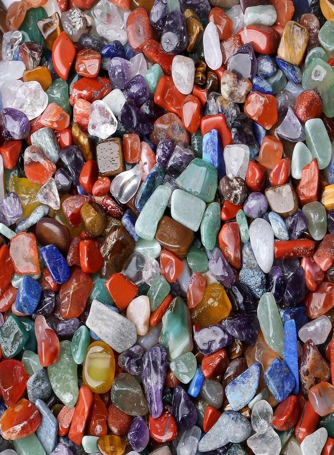 LAIDANLA 1lb 7 Chakra Crystal Aquarium Gravel Polished Tumbled Stones Irregular Shaped Crystal Chips Bulk Natural Gemstone Rocks Vase Filler Fish Tank Gravel Home Decoration (450 Gram) - Image 1