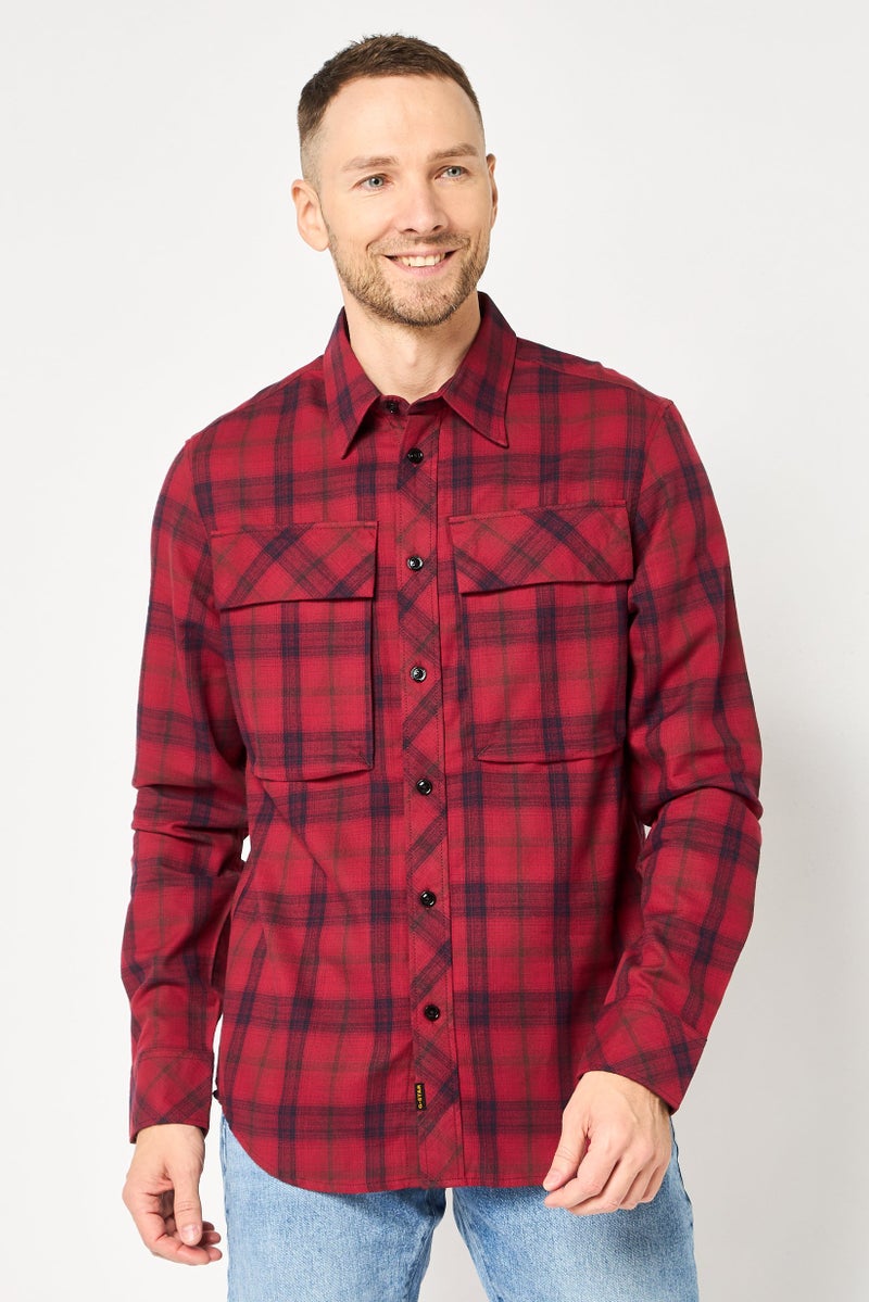 G-Star RAW قميص كاجوال طويل الأكمام للرجال بقصة عادية، متعدد الألوان - Image 1