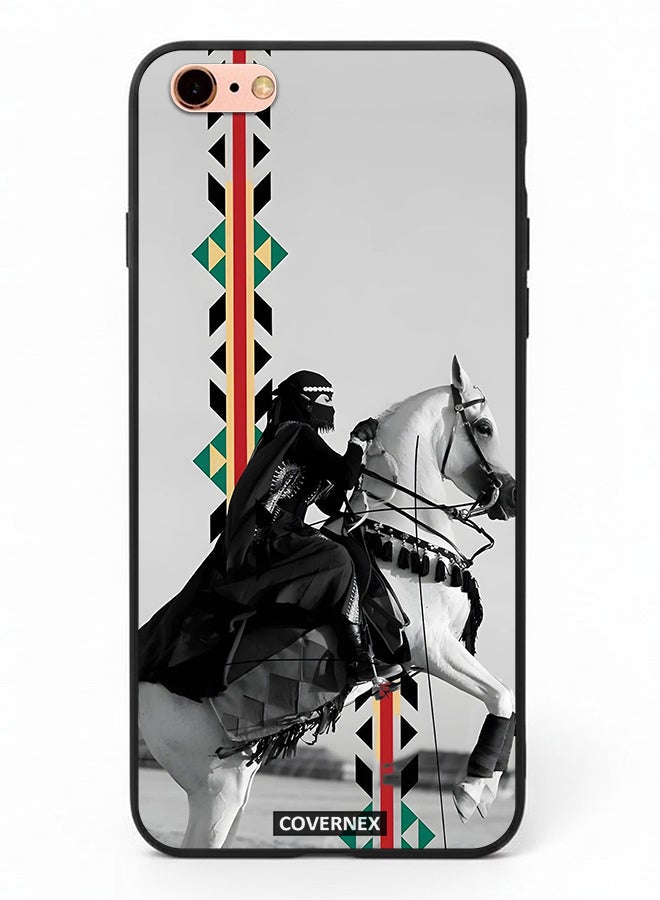 Covernex Apple iPhone 6 Plus Protective Case Cover Printed Featuring Woman on Horseback with Sadu Accents - Image 2