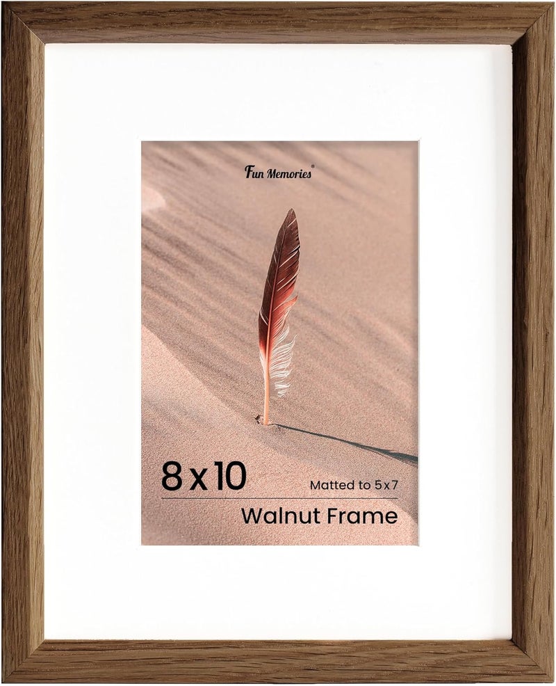 Fun Memories إطار صور 8.5x11 من ذكريات ممتعة مع حشوة قابلة للإزالة مقاس 6x8، إطارات صور ألومنيوم 8.5x11 - مثالي للعرض على الحائط أو الطاولة - يتضمن ملحقات تعليق وخطاف حائط - رمادي - مجموعة من 1 - Image 1